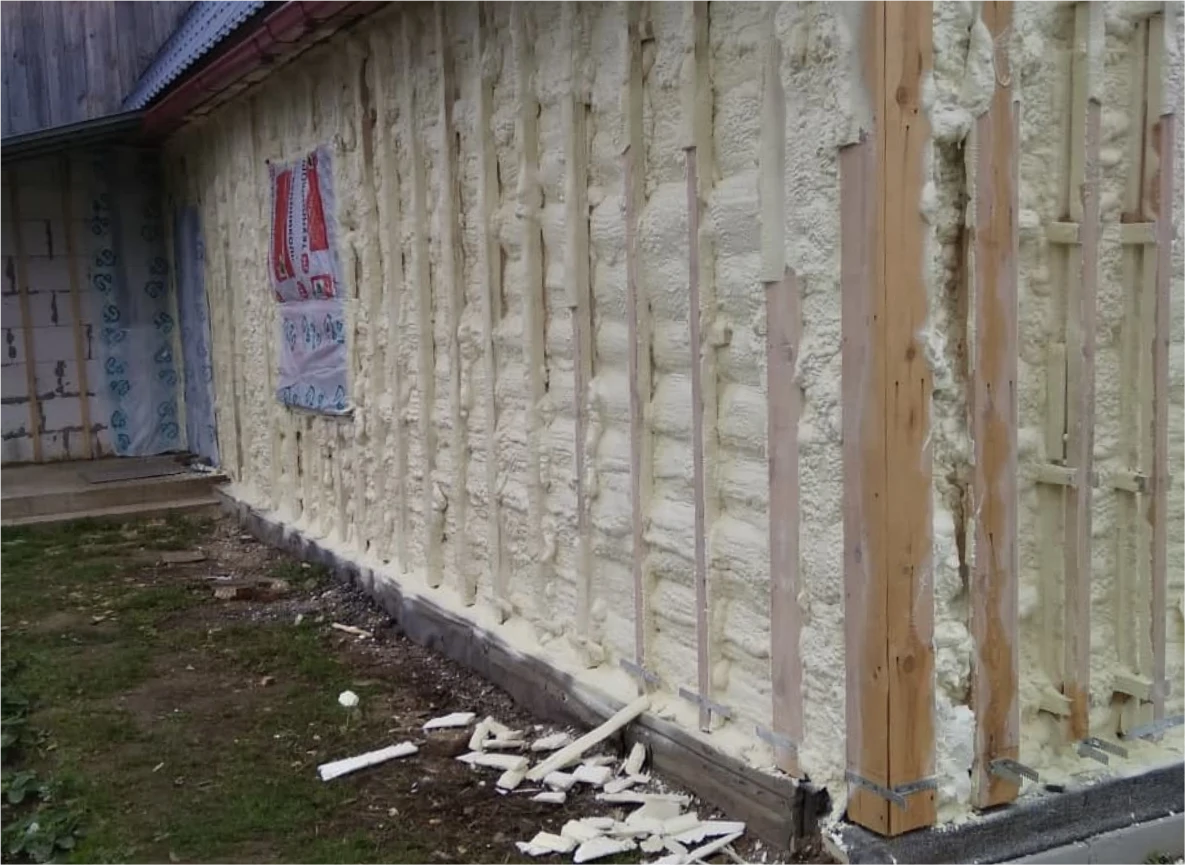 Утепление пенополиуретаном стен частного дома